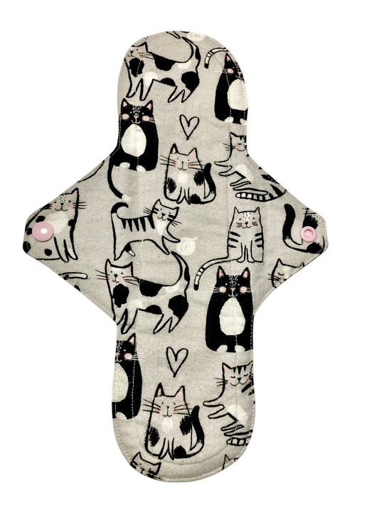 12 Inch Handmade Reusable Pad, grey kitties