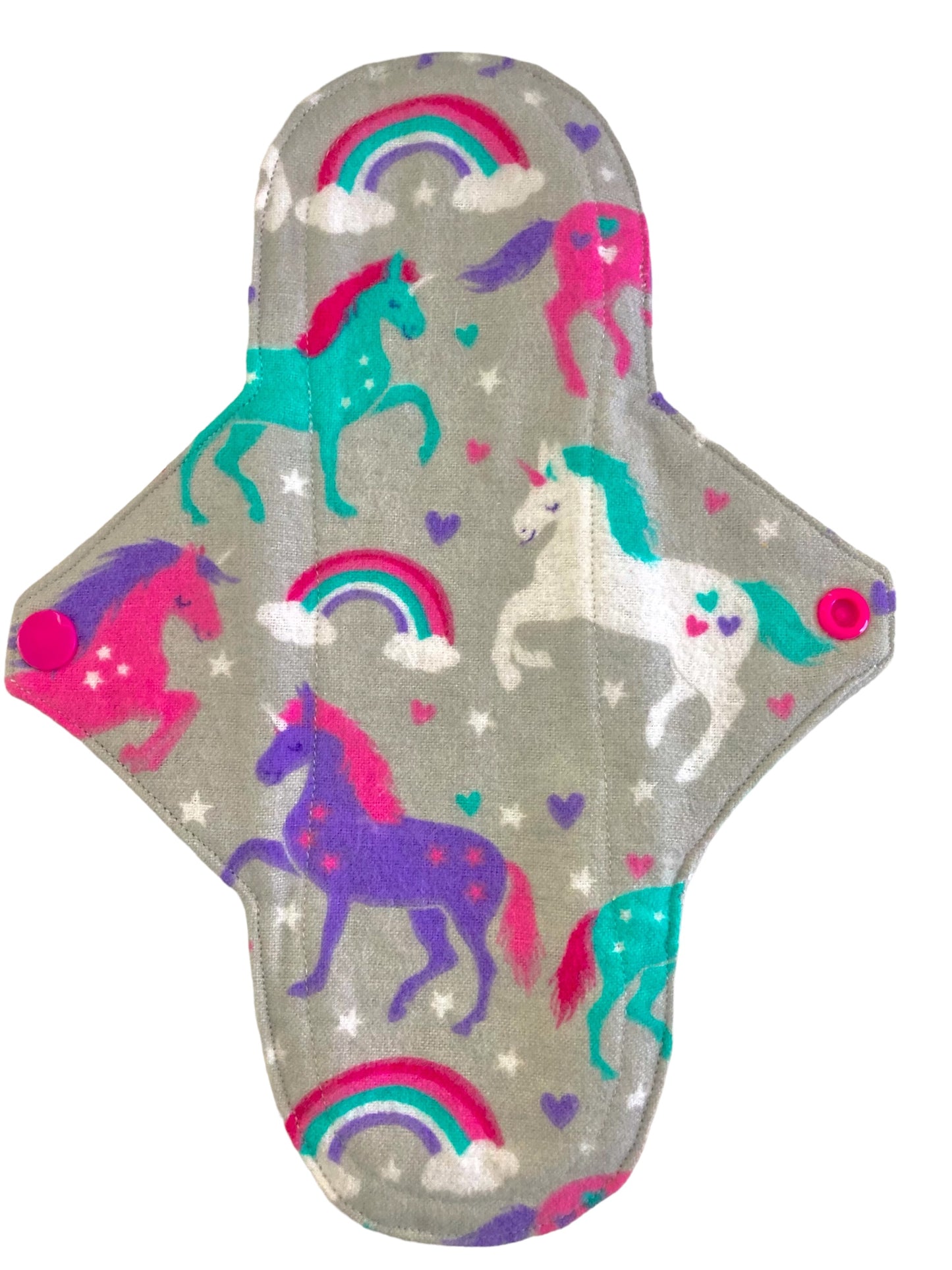 10 Inch Handmade Reusable Pad, Grey Unicorns